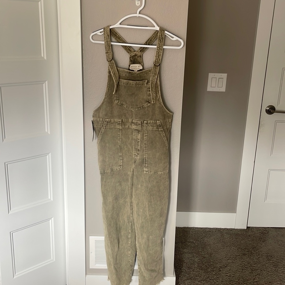 Olive overalls